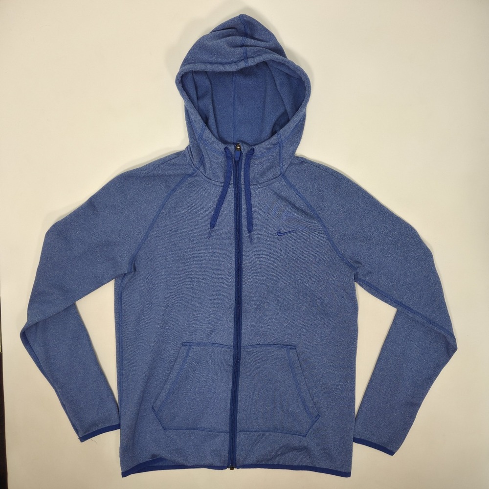 Nike Therma Fit Athletic Performance Full Zip Training Hoodie Blue Women's Small